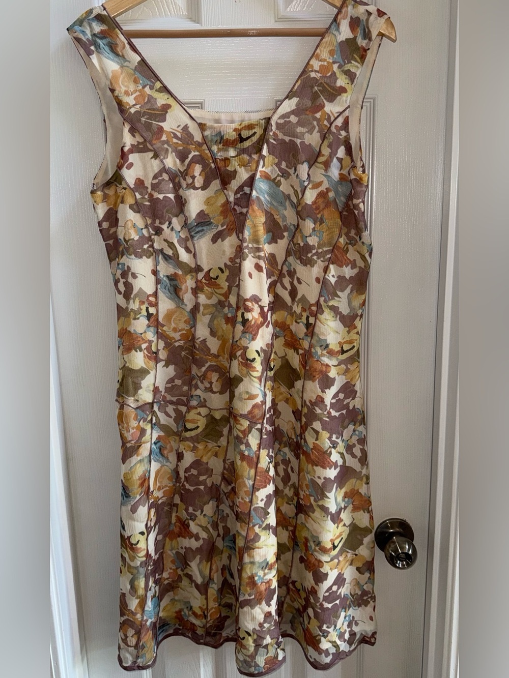 Sundance Evelyn Silk Floral Midi Shift Dress Sz 12 Sleeveless Summer Resort